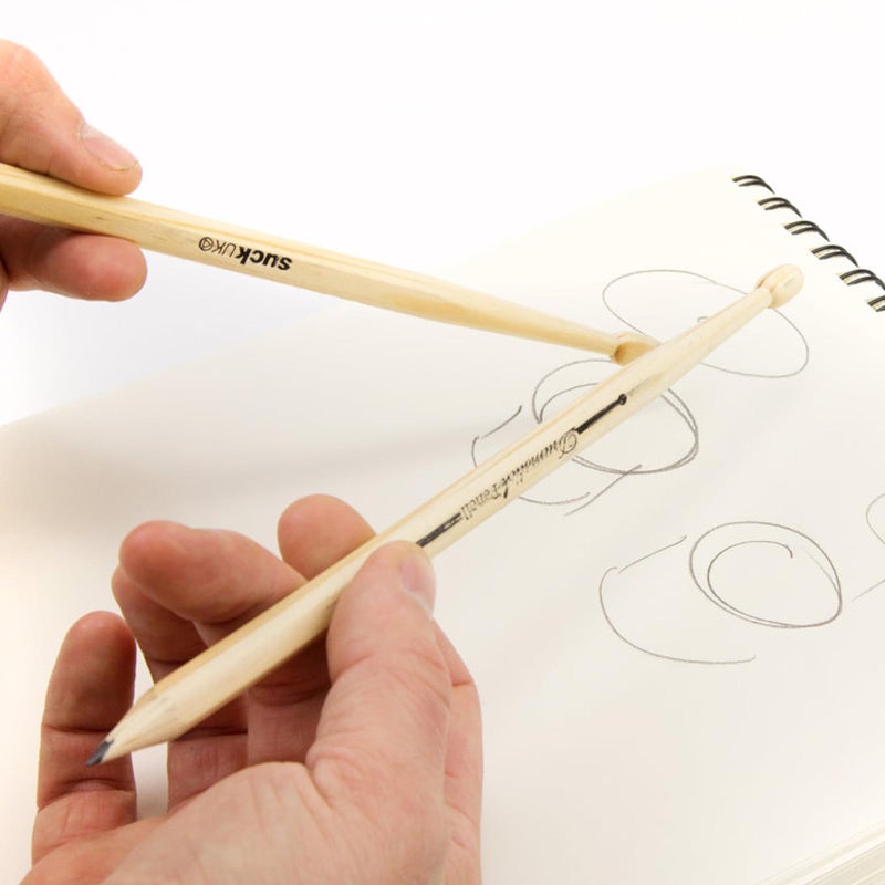 Suck UK Drumstick Pencils - Novelty Drummer Gifts for Men & Music Lovers - Wooden Drum Stick Shaped Sketch Pencil - Unique Office & School Stationery Supplies - Cool Drum Kit Pencils - Set of 2 Black - Image 3
